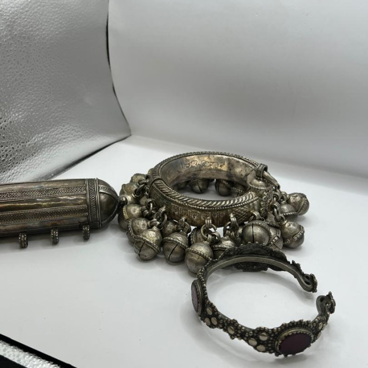 Bracelet and anklet, old Yemeni silver