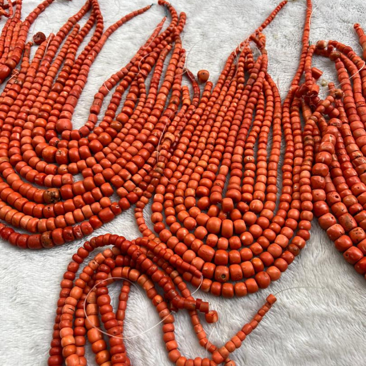 Necklaces of red coral